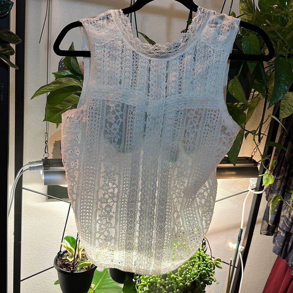 Free People Women’s White Lace Top XS